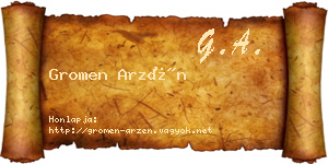 Gromen Arzén névjegykártya